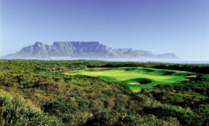 The view of table mountain from the lodge