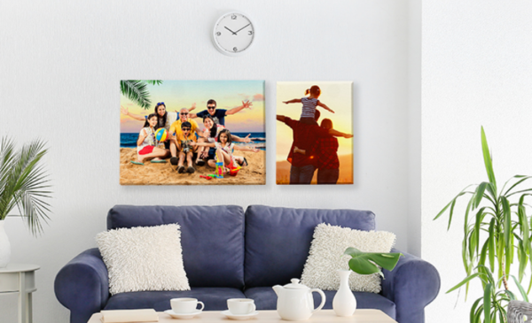 Decorate your space with 2 A2 premium block mounted canvas prints