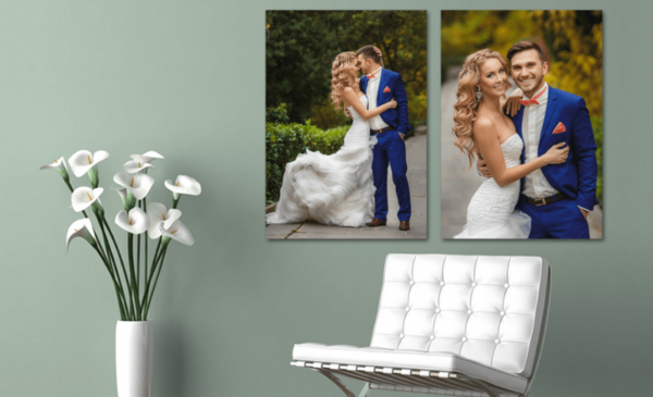 Personalise your living or working space with 2 A3 block-mounted canvas prints