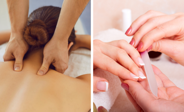 1-hour-&-45-min massage & mani/pedi treatment for 1