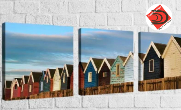 A Set of 3 Triad Square Block-Mounted Canvas