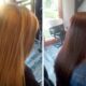 A collage of two women having their hair done at Hair By Mario in Randburg.