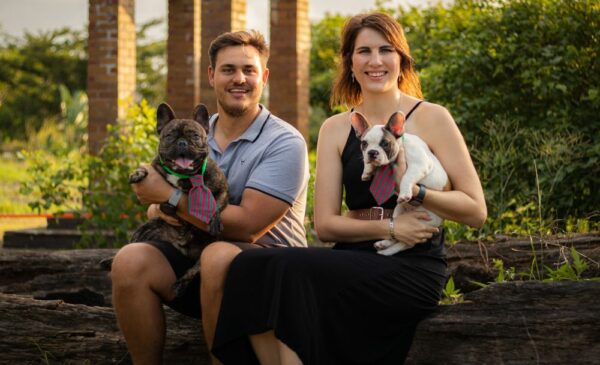 A couple and their dogs captured by Damon Media in Balito