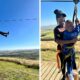 A collage of people enjoying a zipline experience from Highstakes Activities in Cato Ridge