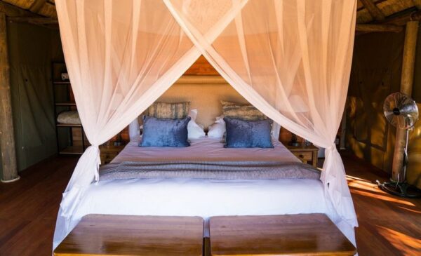 The sleeping area at the Honeyguide Tented Safari Ranger Camp at the Entabeni Safari Conservancy