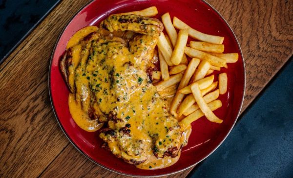 A half bird and side made at Bird & Co at Gateway Mall