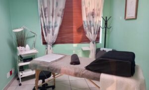 A treatment area at Black Jasmine Studio in Kempton Park