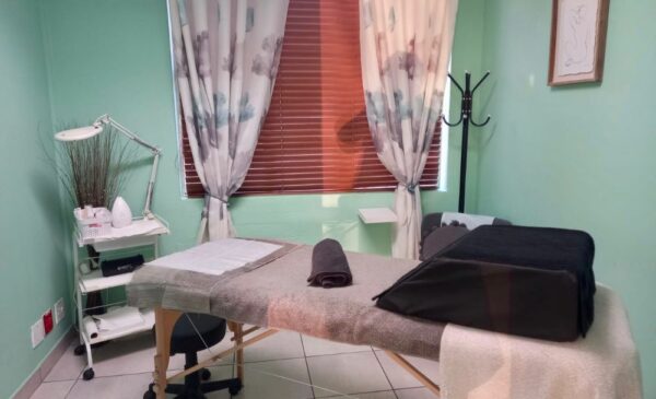A treatment area at Black Jasmine Studio in Kempton Park