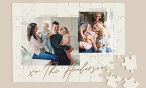 An A4 personalized cardboard puzzle from The Print Boutique available for nationwide delivery