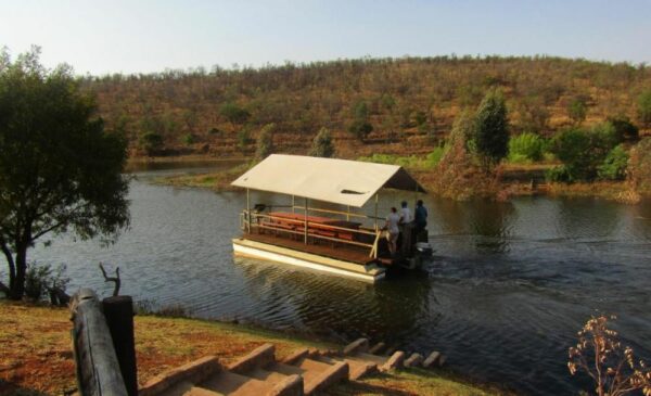 The river at the Zebra Stables lodge at the Zebra Nature Reserve in Cullinan