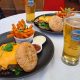 The Wagyu smash burger and beer combo at Auberge in Gardens