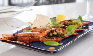 A Prawns and Wings Platter at Bougainvillea Grill