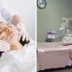 A collage of a woman getting a deep cleansing facial and a treatment area at Gab's Beauty in Hillcrest