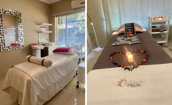 A collage of treatment areas at RRT Retreat Oasis in Monument Park