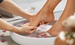 A stock photo of a woman having a pedicure
