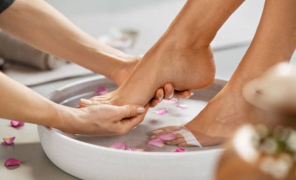 A stock photo of a woman having a pedicure