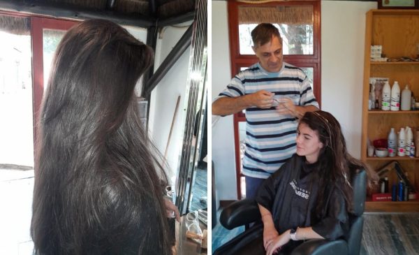 A collage of a woman enjoying a hair salon bundle from Hair By Mario in Randburg