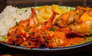 A Chicken and Seafood Combo at Mozambik Morningside