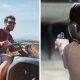 A collage of stock photos of a couple on a quadbike and a man at a shooting range