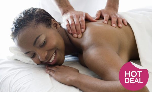 A stock photo of a woman having a massage at the spa