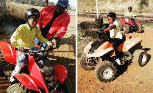Children during a kiddies quad bike experience from Zwartkops Quadbike Centre in Centurion