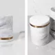 Brass and white canister