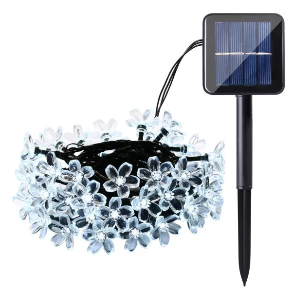Solar Powered Flower String Lights Cherry Blossom Sakura Fairy Lights_1