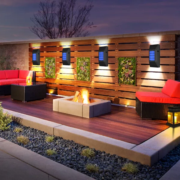 2pcs LED Outdoor Garden Solar Powered LED Wall Lamps_6