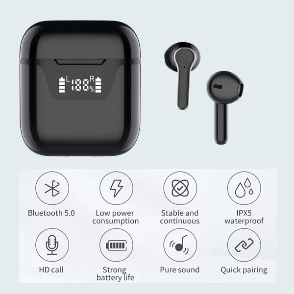 J101 TWS Touch Control Wireless BT Headphones with Mic- USB Charging_6