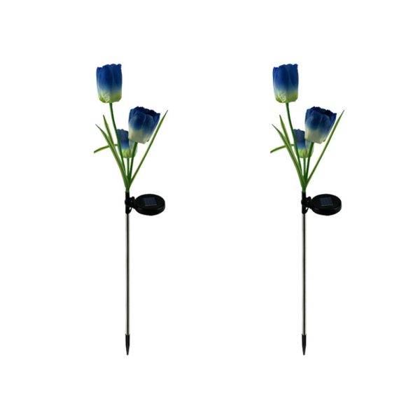 Solar Powered Tulip Flower Outdoor Garden Decoration_1