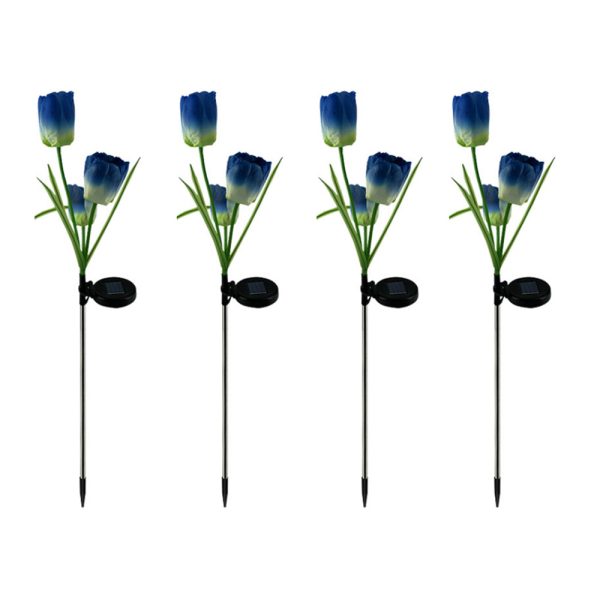 Solar Powered Tulip Flower Outdoor Garden Decoration_2
