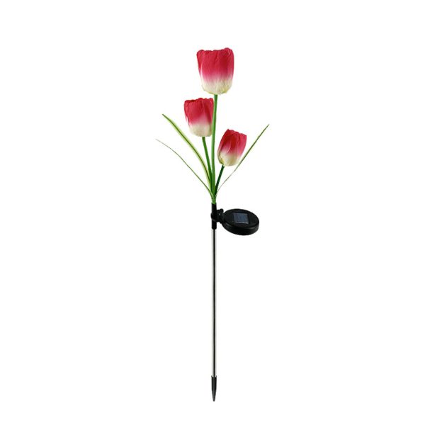 Solar Powered Tulip Flower Outdoor Garden Decoration_6
