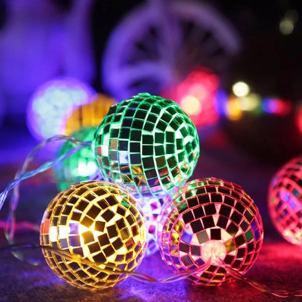 10/20/40 LED Mirror Ball Fairy String Disco Lights-Battery Operated_5