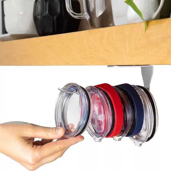 Self-Adhesive Under Cabinet Horizontal Tumbler Lid Organizer_5