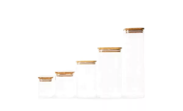 Pristine Bamboo Lid Glass Jar - L - Fine Living