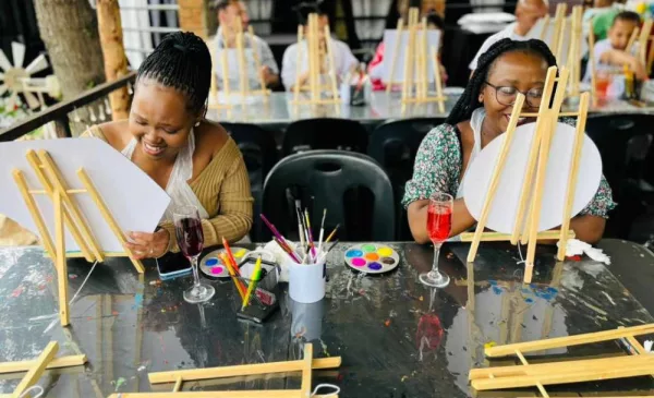 A Sip and Paint Session with a Massage and Lunch